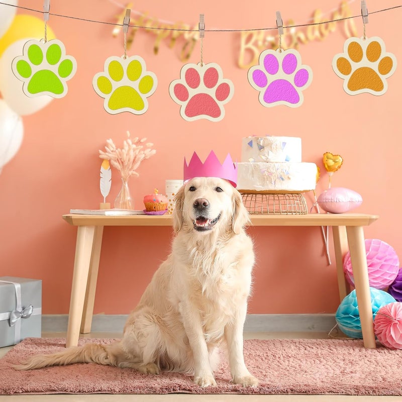 Sophena Large Dog Paw-Shaped Wooden Welcome Door Sign to Paint 10Pcs, DIY Blank Unfinished Wood Ornament for Crafts Hanging Decorations, Dog House Pet Theme Party Decoration Halloween Christmas Thanksgiving - Image 4